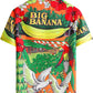 JOGAL A571 men's Tropical 3D Print Hawaiian Short-Sleeve Button-Down Shirt in Red Yellow, back view