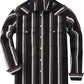 JOGAL A575 Men's Western Striped Long-Sleeve Pearl-Snap Shirt - Black Brown Beige - front