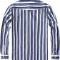JOGAL A575 Men's Western Striped Long-Sleeve Pearl-Snap Shirt - Black White - back
