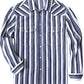 JOGAL A575 Men's Western Striped Long-Sleeve Pearl-Snap Shirt - Black White - front