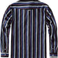 JOGAL A575 Men's Western Striped Long-Sleeve Pearl-Snap Shirt - Blue Black - back
