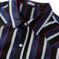 JOGAL A575 Men's Western Striped Long-Sleeve Pearl-Snap Shirt - Blue Black - collar detail