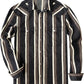 JOGAL A575 Men's Western Striped Long-Sleeve Pearl-Snap Shirt - Denim Brown Black - front