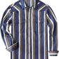 JOGAL A575 Men's Western Striped Long-Sleeve Pearl-Snap Shirt - Denim Brown White - front