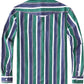 JOGAL A575 Men's Western Striped Long-Sleeve Pearl-Snap Shirt - Green White - back