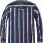 JOGAL A575 Men's Western Striped Long-Sleeve Pearl-Snap Shirt - Navy Brown Beige - back
