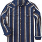 JOGAL A575 Men's Western Striped Long-Sleeve Pearl-Snap Shirt - Navy Brown Beige - front
