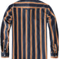 JOGAL A575 Men's Western Striped Long-Sleeve Pearl-Snap Shirt - Navy Orange - back