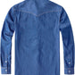 JOGAL A579 Men's Western Denim Long-Sleeve Pearl-Snap Shirt - Dark Denim - back