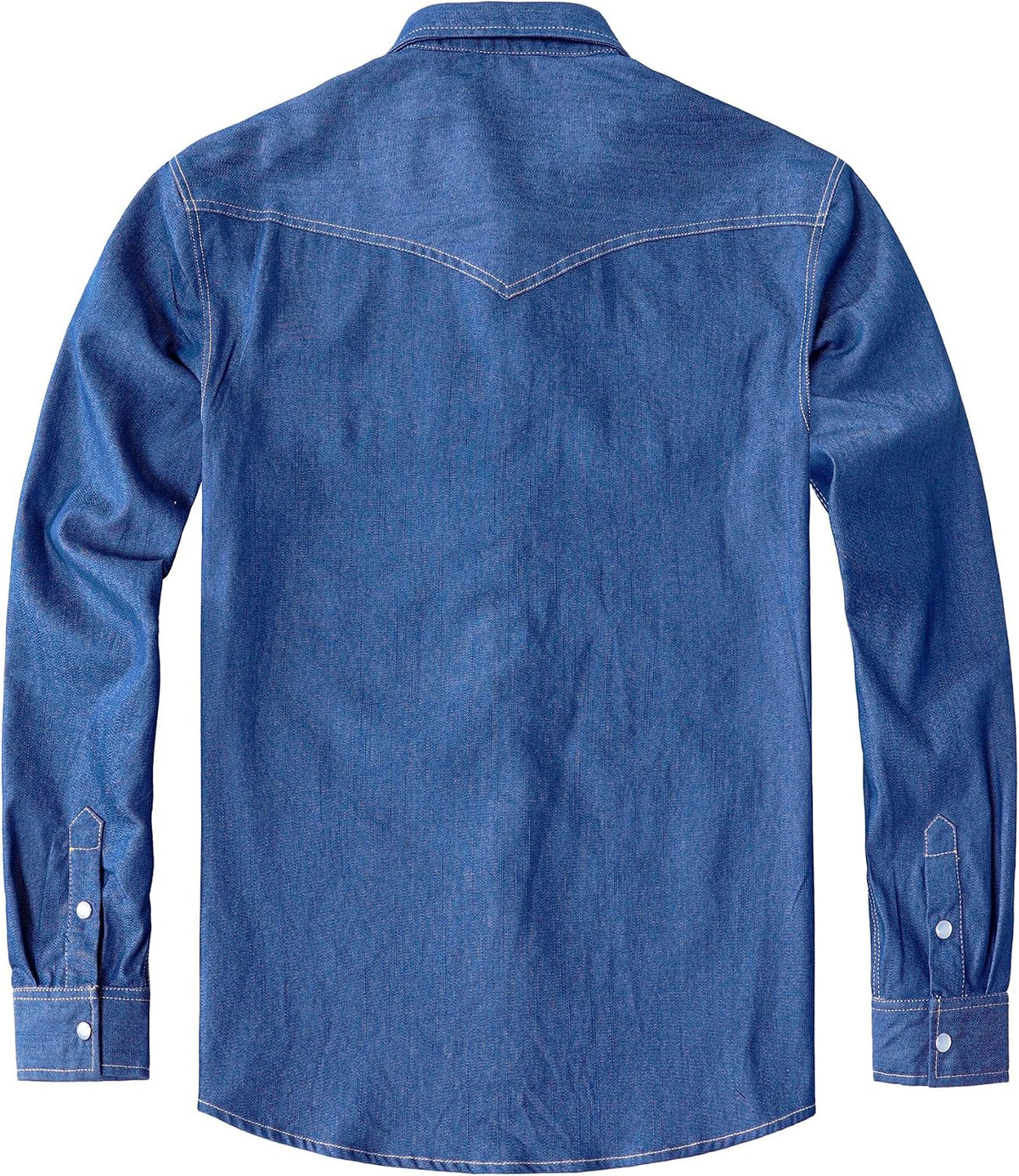 JOGAL A579 Men's Western Denim Long-Sleeve Pearl-Snap Shirt - Dark Denim - back
