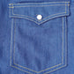 JOGAL A579 Men's Western Denim Long-Sleeve Pearl-Snap Shirt - Dark Denim - chest pocket detail