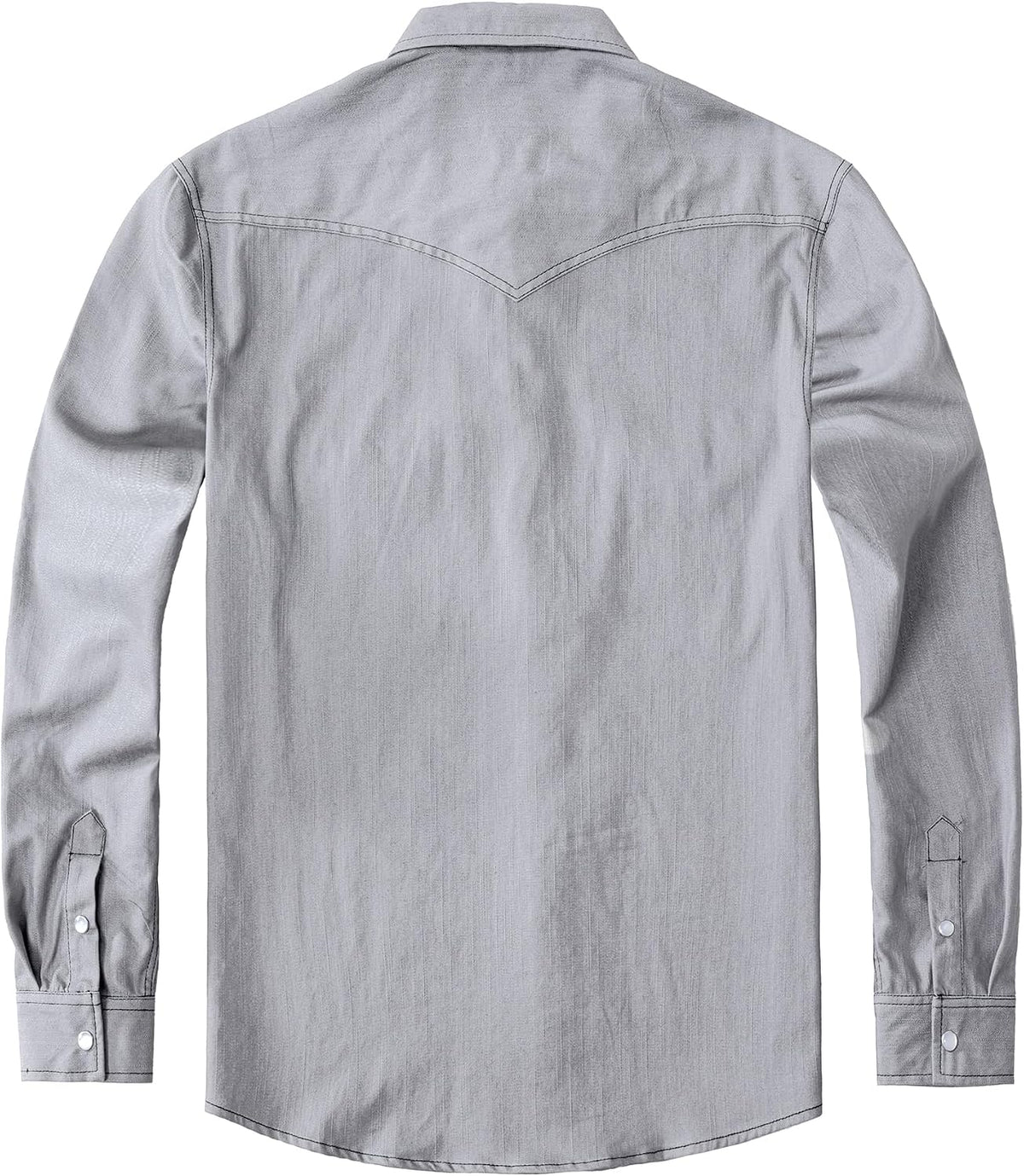 JOGAL A579 Men's Western Denim Long-Sleeve Pearl-Snap Shirt - Grey - back