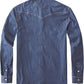 JOGAL A579 Men's Western Denim Long-Sleeve Pearl-Snap Shirt - Navy - back