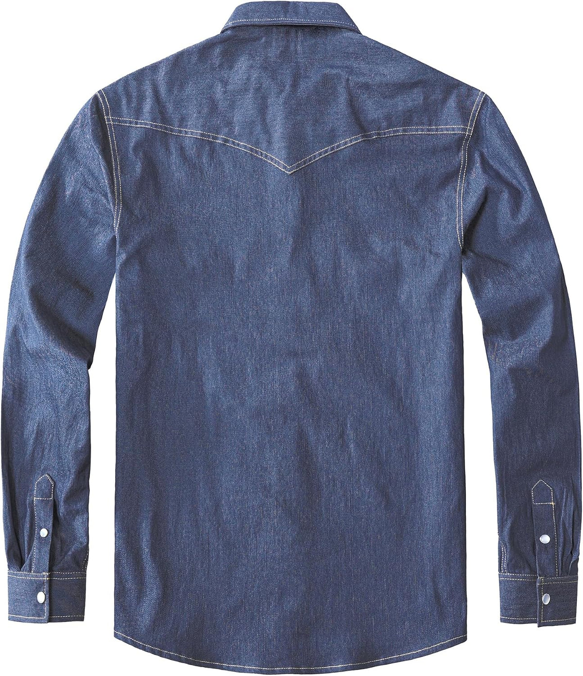 JOGAL A579 Men's Western Denim Long-Sleeve Pearl-Snap Shirt - Navy - back