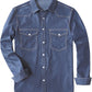 JOGAL A579 Men's Western Denim Long-Sleeve Pearl-Snap Shirt - Navy - front