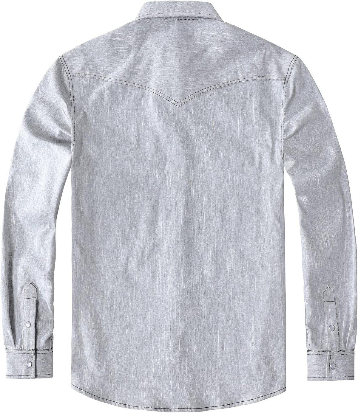 JOGAL A579 Men's Western Denim Long-Sleeve Pearl-Snap Shirt - White Denim - back