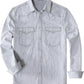 JOGAL A579 Men's Western Denim Long-Sleeve Pearl-Snap Shirt - White Denim - front