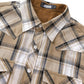 JOGAL A598 men's 6 oz Flannel Plaid Western Pearl Snap Shirt, detail view