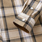 JOGAL A598 men's 6 oz Flannel Plaid Western Pearl Snap Shirt, detail view