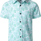 JOGAL C100 boys floral Hawaiian shirt in Aqua Green - front