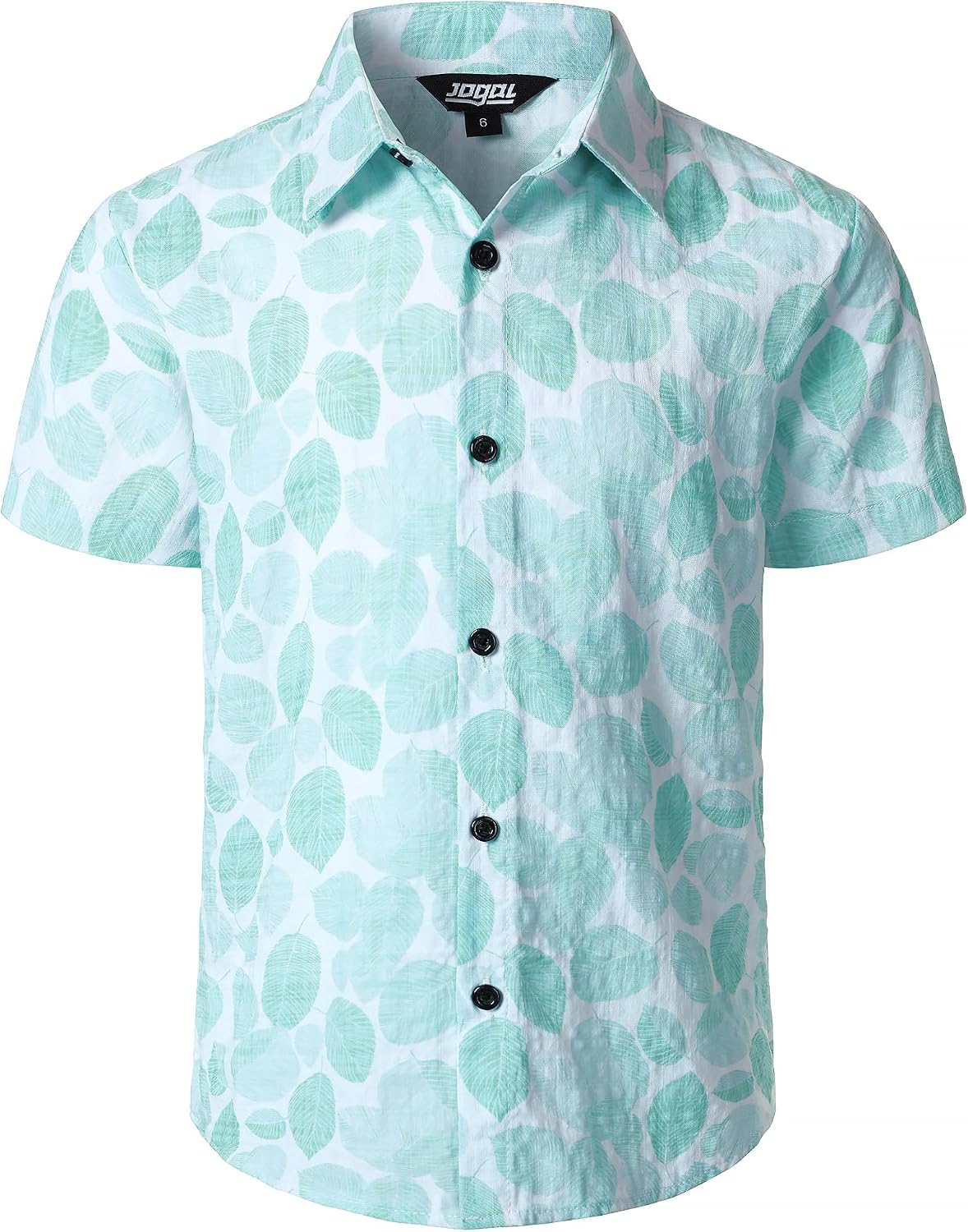 JOGAL C100 boys floral Hawaiian shirt in Aqua Green - front