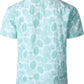 JOGAL C100 boys floral Hawaiian shirt in Aqua Green - back