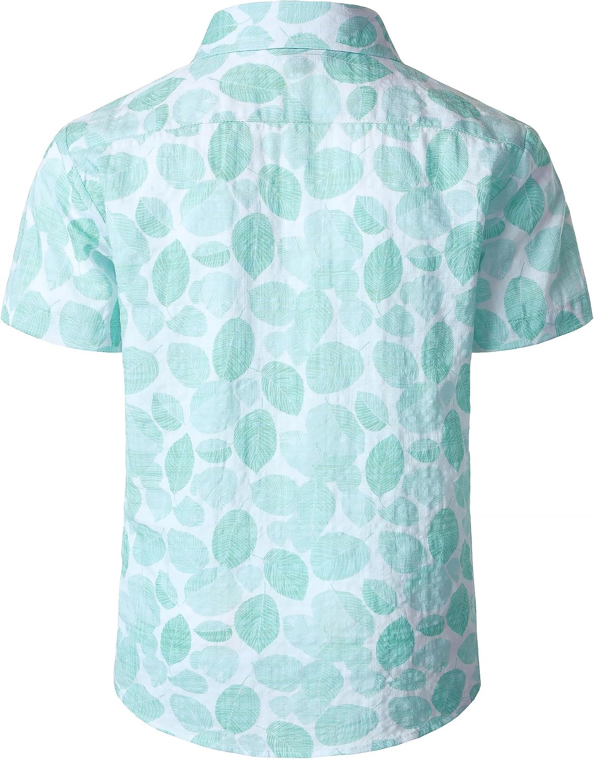 JOGAL C100 boys floral Hawaiian shirt in Aqua Green - back