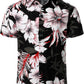 JOGAL C100 boys floral Hawaiian shirt in Black Pink - front