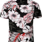 JOGAL C100 boys floral Hawaiian shirt in Black Pink - back