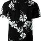 JOGAL C100 boys floral Hawaiian shirt in Black White - back