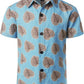 JOGAL C100 boys floral Hawaiian shirt in Blue Brown - front