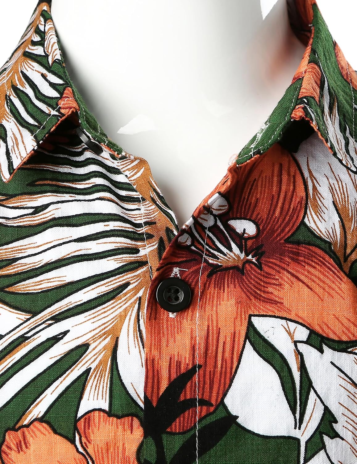 JOGAL C100 boys floral Hawaiian shirt detail