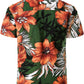 JOGAL C100 boys floral Hawaiian shirt in Green - back