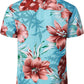 JOGAL C100 boys floral Hawaiian shirt in Lightblue - back