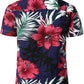 JOGAL C100 boys floral Hawaiian shirt in Navy - back