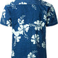 JOGAL C100 boys floral Hawaiian shirt in Royal Blue - back