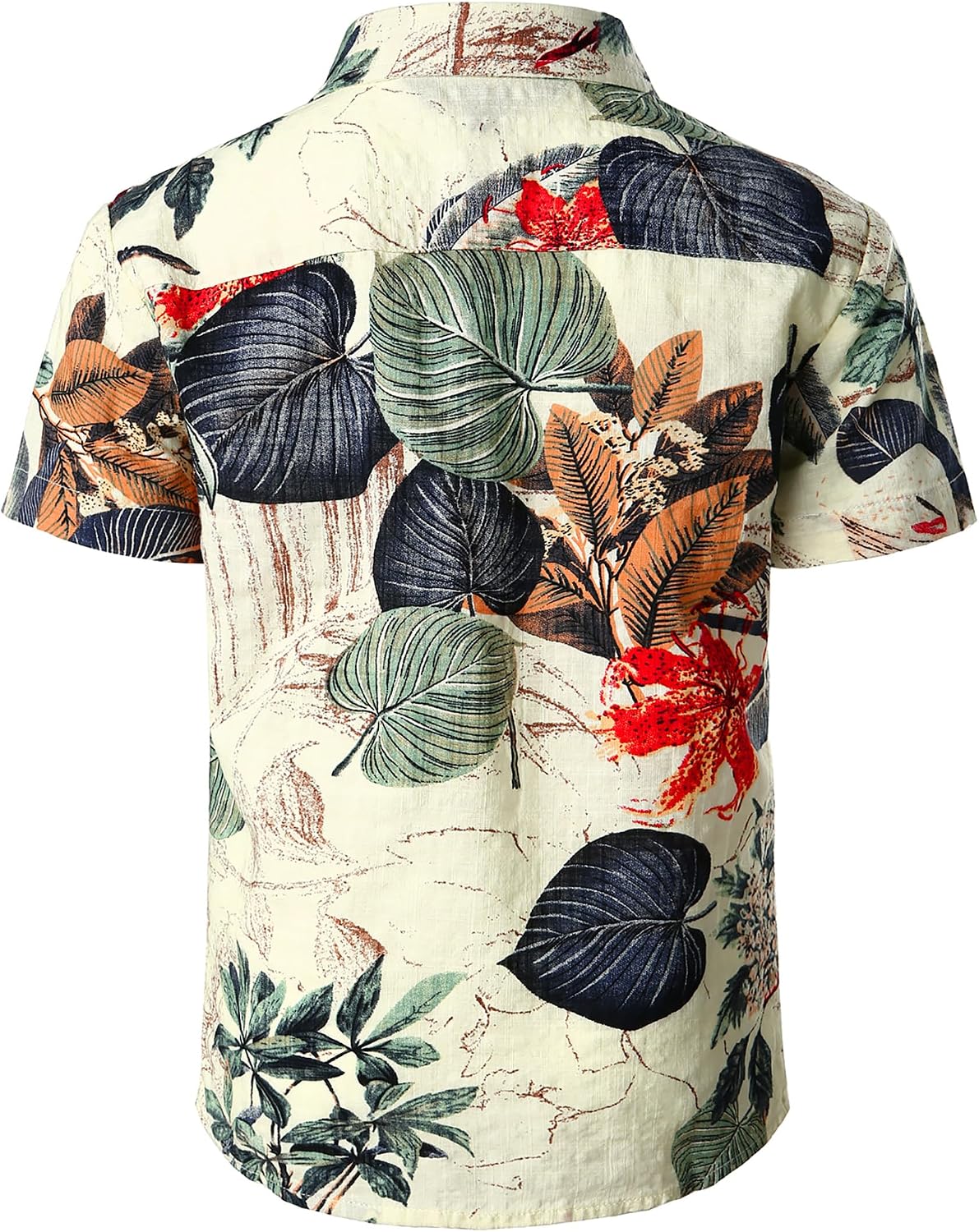 JOGAL C100 boys floral Hawaiian shirt in White - back