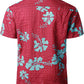 JOGAL C100 boys floral Hawaiian shirt in Winered - back
