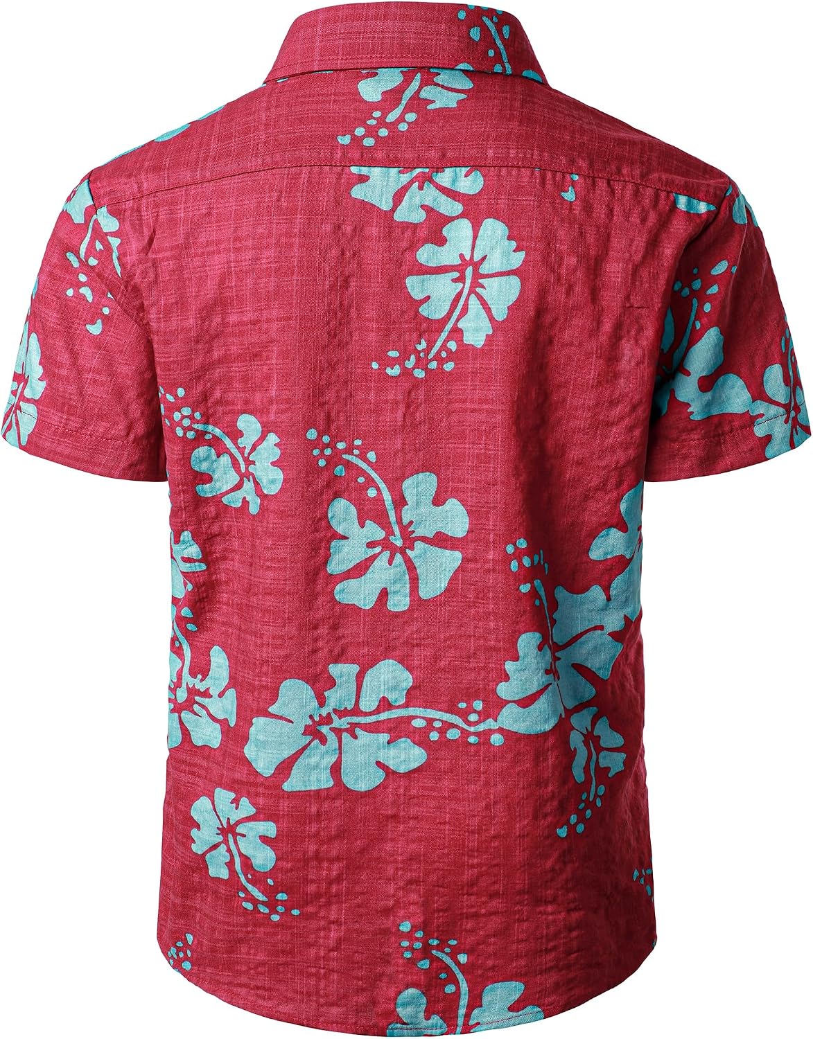 JOGAL C100 boys floral Hawaiian shirt in Winered - back