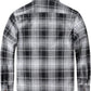 JOGAL Boys' Plaid Flannel Long-Sleeve Shirt - Black Grey - back