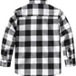 JOGAL Boys' Plaid Flannel Long-Sleeve Shirt - Black White - back
