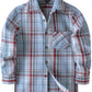 JOGAL Boys' Plaid Flannel Long-Sleeve Shirt - Blue Gray - front