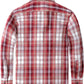 JOGAL Boys' Plaid Flannel Long-Sleeve Shirt - Burgundy - back
