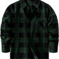 JOGAL Boys' Plaid Flannel Long-Sleeve Shirt - Deep Green - front