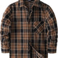 JOGAL Boys' Plaid Flannel Long-Sleeve Shirt - Deep Khaki - front