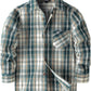 JOGAL Boys' Plaid Flannel Long-Sleeve Shirt - Green Beige - front
