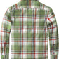 JOGAL Boys' Plaid Flannel Long-Sleeve Shirt - Green Orange - back