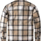 JOGAL Boys' Plaid Flannel Long-Sleeve Shirt - Khaki White - back