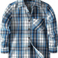 JOGAL Boys' Plaid Flannel Long-Sleeve Shirt - Navy Beige - front