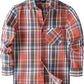 JOGAL Boys' Plaid Flannel Long-Sleeve Shirt - Orange Blue - front